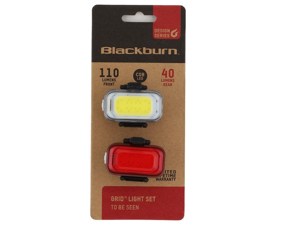 Blackburn 75 Lumen Front and Rear Bicycle Light Set, Black