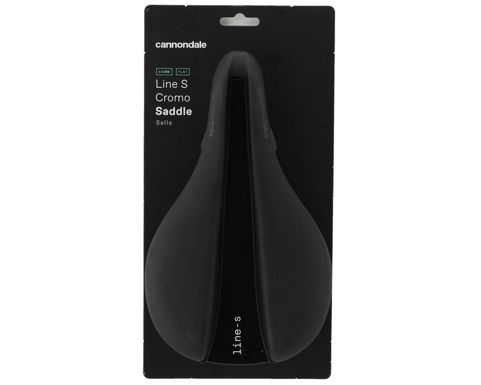 Cannondale Line S Cromo Flat Saddle (Black) (Chromoly Rails