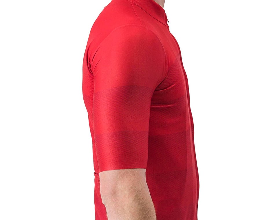 Red best sale cycling top