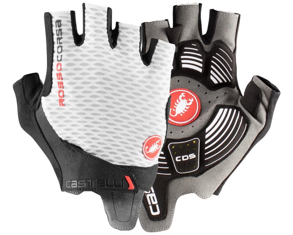 NEW 2021 Castelli ROSSO CORSA PRO V Summer Cycling Gloves WHITE 