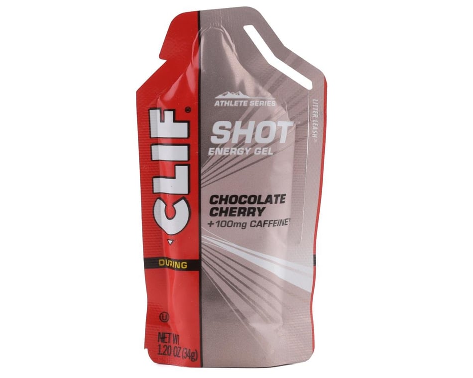 -BOX OF 24 CLIF SHOT GEL--Chocolate Cherry Turbo with Caffeine 