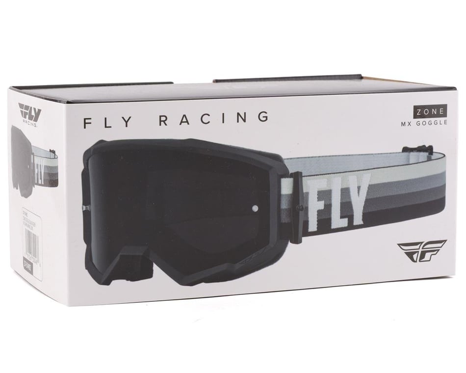 Fly Racing Zone Goggles (Black/Grey) (Dark Smoke Lens)