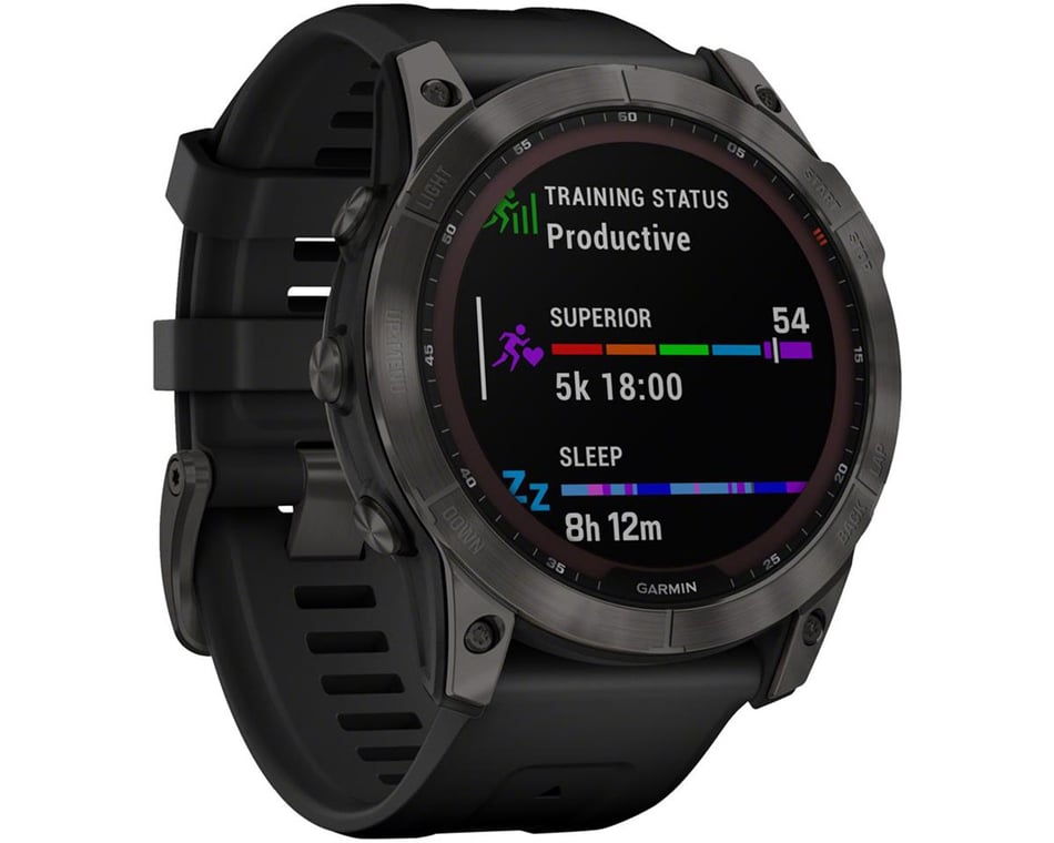 Garmin Fenix 7X Sapphire Solar GPS Smartwatch (Carbon Grey DLC Ti + Black  Band) (7X | 51mm Case)