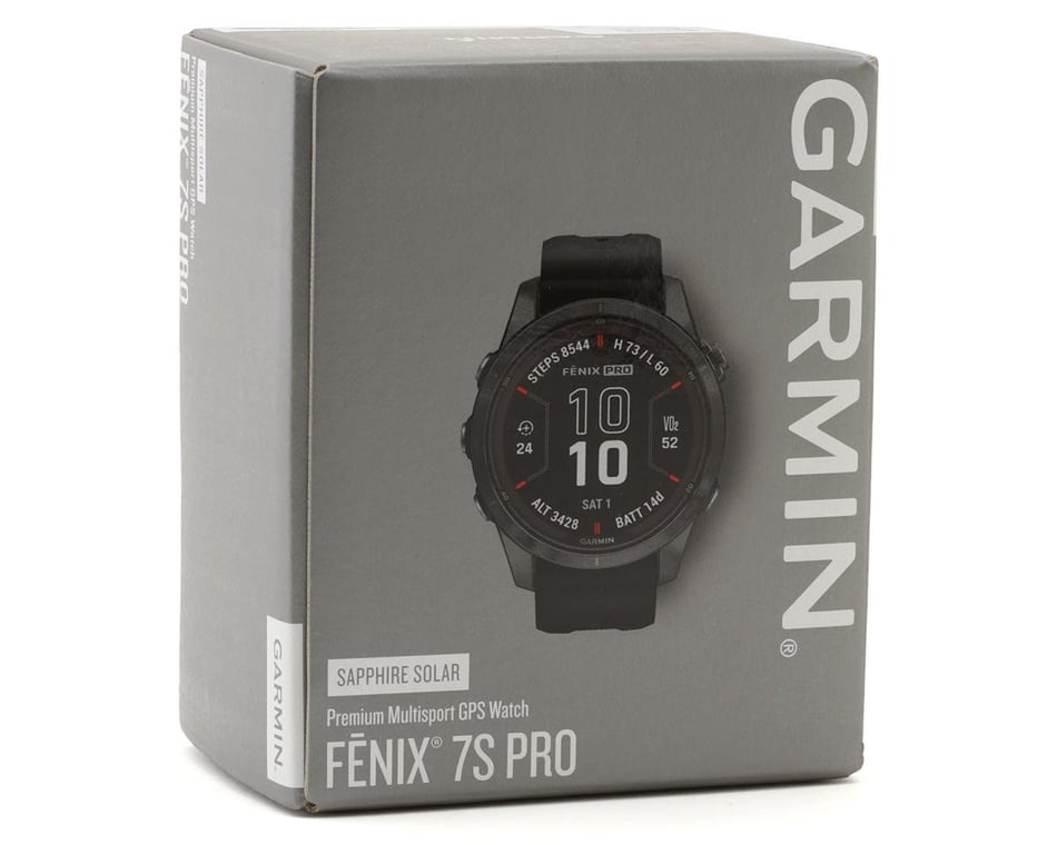 Garmin Fenix 7 PRO Sapphire Solar GPS Smartwatch (Carbon Grey DLC Ti/Black  Band) (42mm Case) - Performance Bicycle
