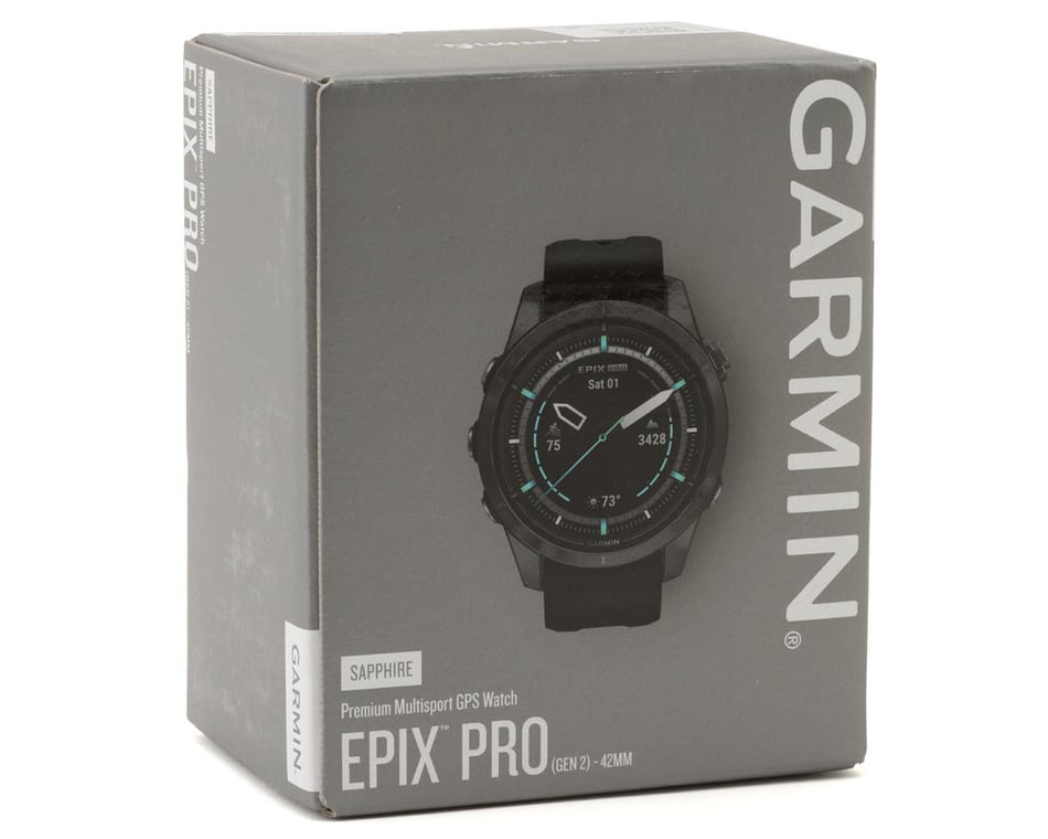 Garmin Epix Pro Sapphire GPS Smartwatch (Carbon Grey + Black Band) (Gen 2)  (42mm Case) (Titanium Bezel)