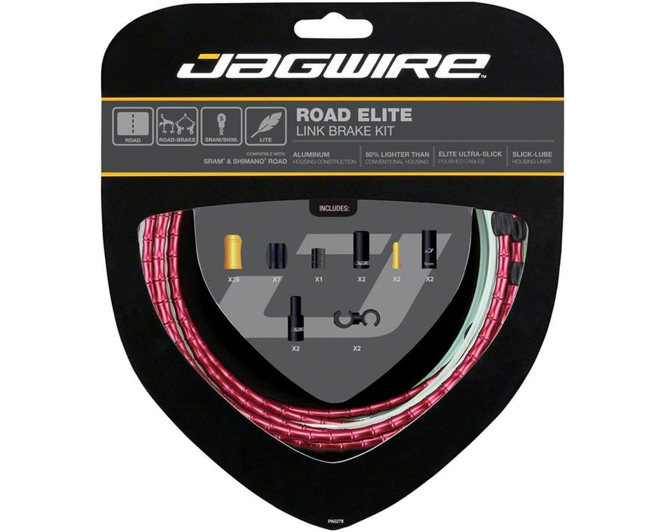 Jagwire Road Elite Link Brake Cable Kit (Red) (1.5mm) (1350/2350mm) (w/  Housing)