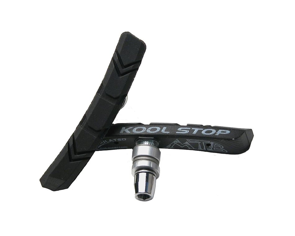 Kool Stop Dual Compound Mountain Pads for Linear Pull Brakes Threaded,Black/Salmon 