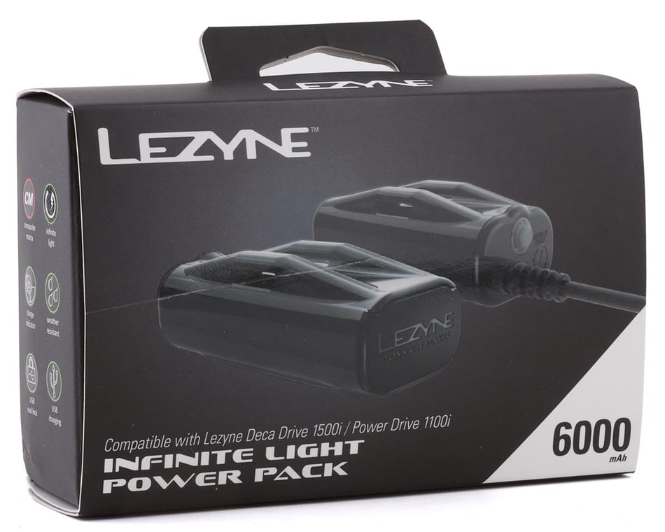Lezyne Infinite Light Power Pack Black 20Wh Battery Capacity for Bicycle Lights