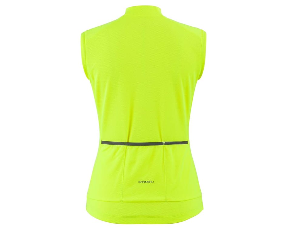 Louis Garneau Womens Cycling Jersey Tank Size Small Biking Yellow Zip