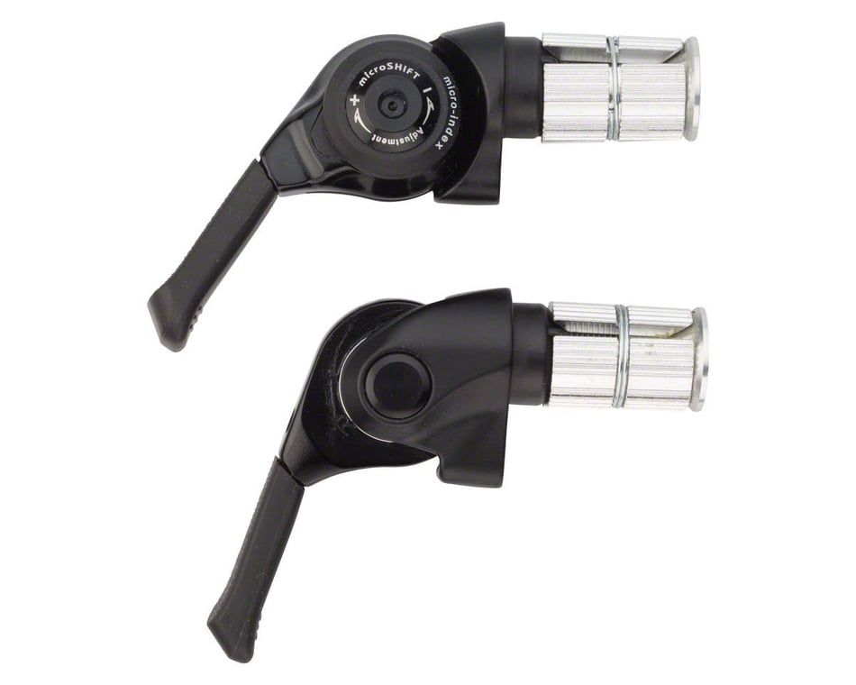 Microshift Mountain Bar End Shifter Set (Black) (Pair) (2/3 x 10 Speed)  Performance Bicycle