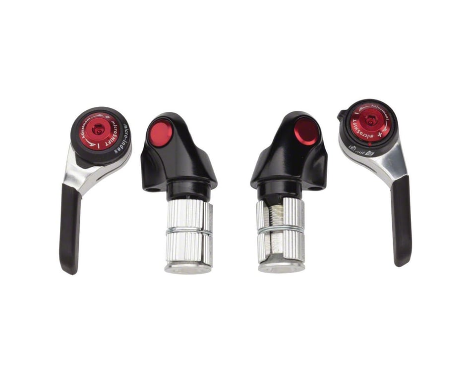 Shimano Compatible Double/Triple 8-Speed Silver microSHIFT Down Tube Shifter Set