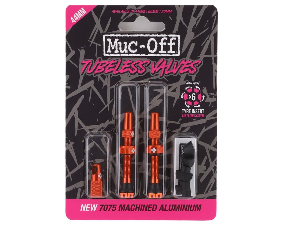 Muc-Off V2 Tubeless Presta Valves (Orange) (Pair) (44mm