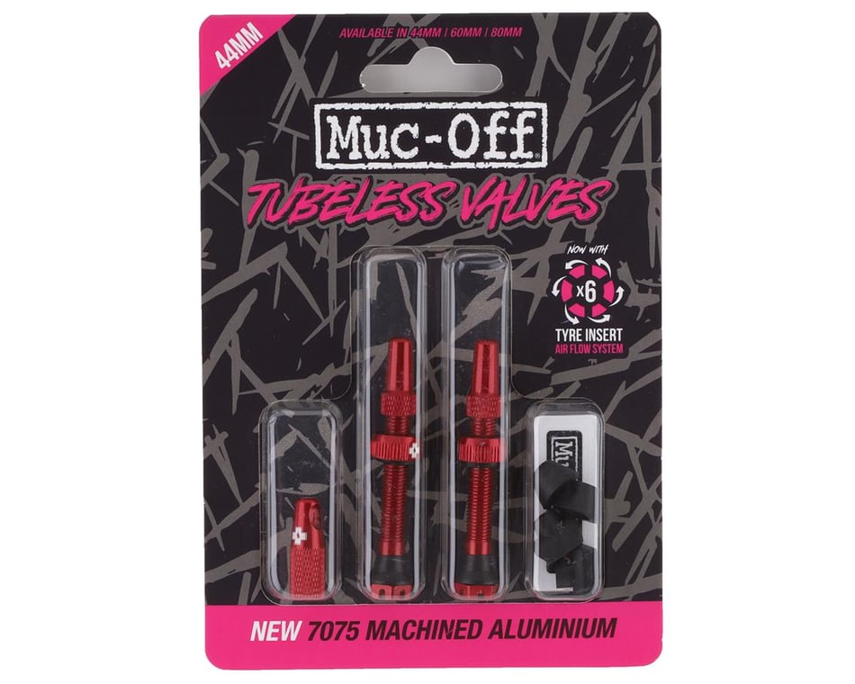 Muc-Off V2 Tubeless Valve Kit Pair 44mm Red