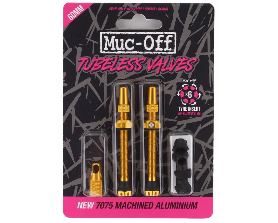 Muc-Off V2 Tubeless Valve Kit - Gold, 44mm, Pair Tubeless Valves