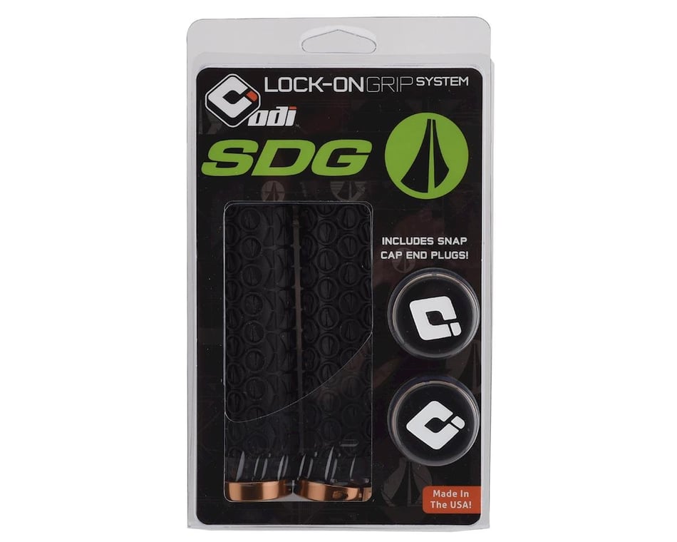 ODI SDG Lock-On Handlebar Grips 130mm Black Circular Ribbed Dampener