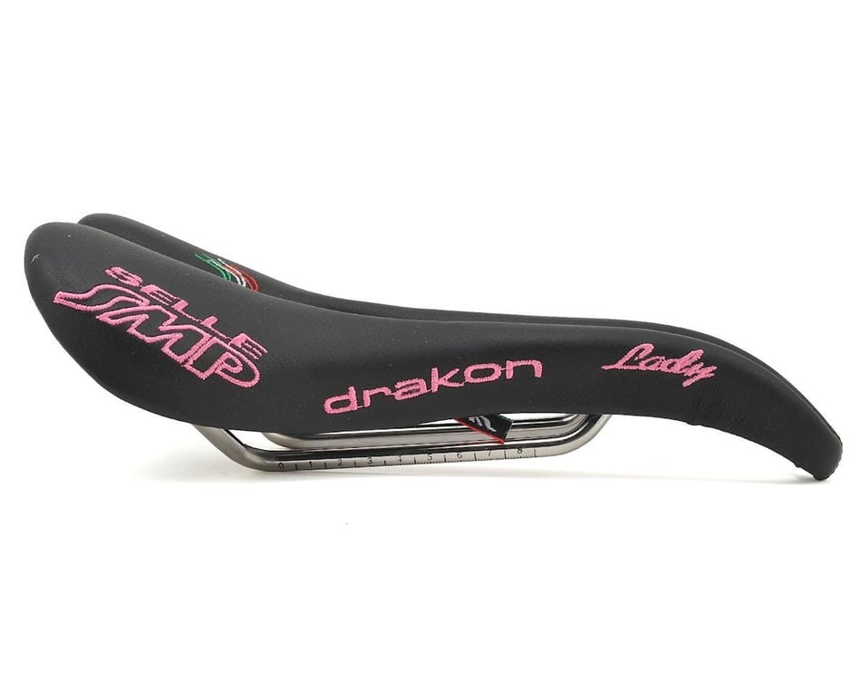 Selle SMP Drakon Lady's Saddle (Black/Pink) (AISI 304 Rails