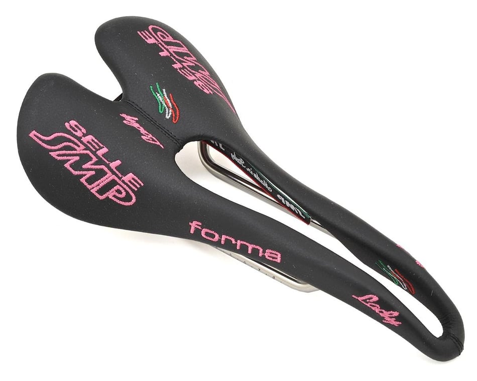 Selle SMP Forma Lady's Saddle (Black/Pink) (AISI 304 Rails) (137mm