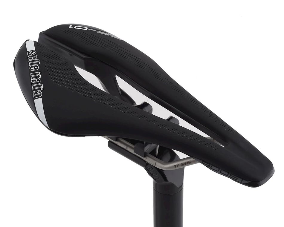 Selle Italia SP-01 Boost Superflow Saddle (Black) (Titanium Rails) (S3)  (130mm) - Performance Bicycle