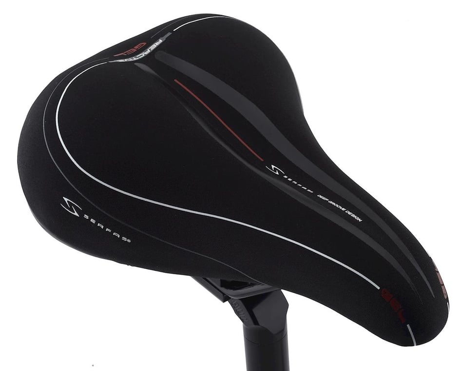 Serfas Full Suspension Hybrid Saddle Black Steel Rails Lycra Cover