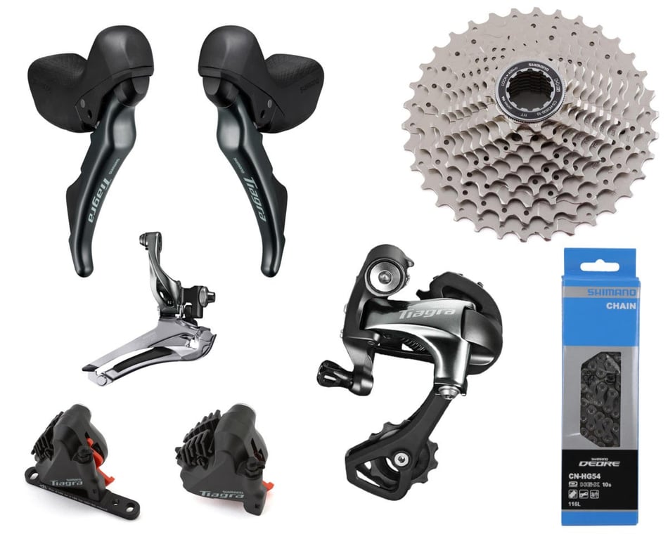 Shimano Tiagra 4700 Road Groupset (Grey) (2 x 10 Speed) (Hydraulic Disc  Brake)