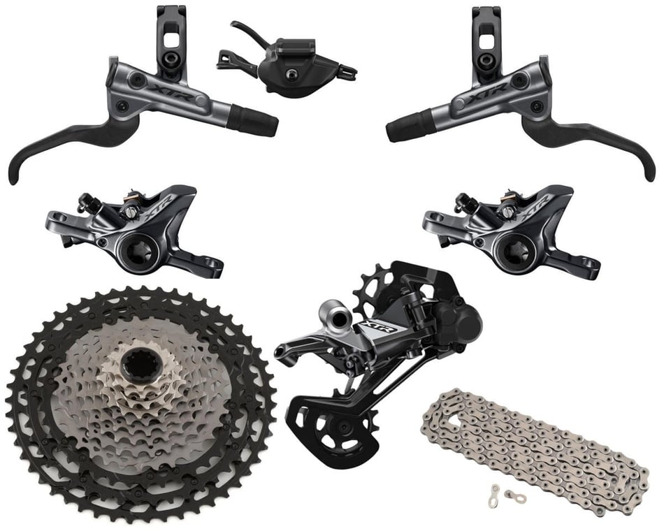 Shimano XTR M9100 Mountain Bike Groupset Grey Black 1 x 12 Speed Performance Bicycle