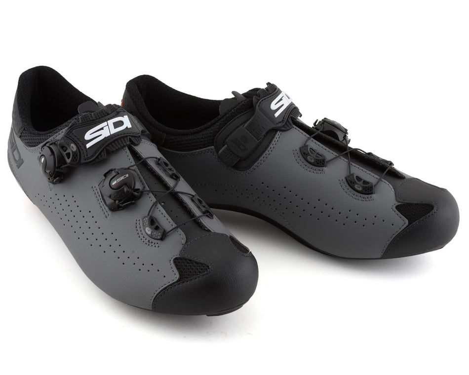 Sidi Genius 10 Mega Road Shoes (Black/Grey) (46.5) (Wide)