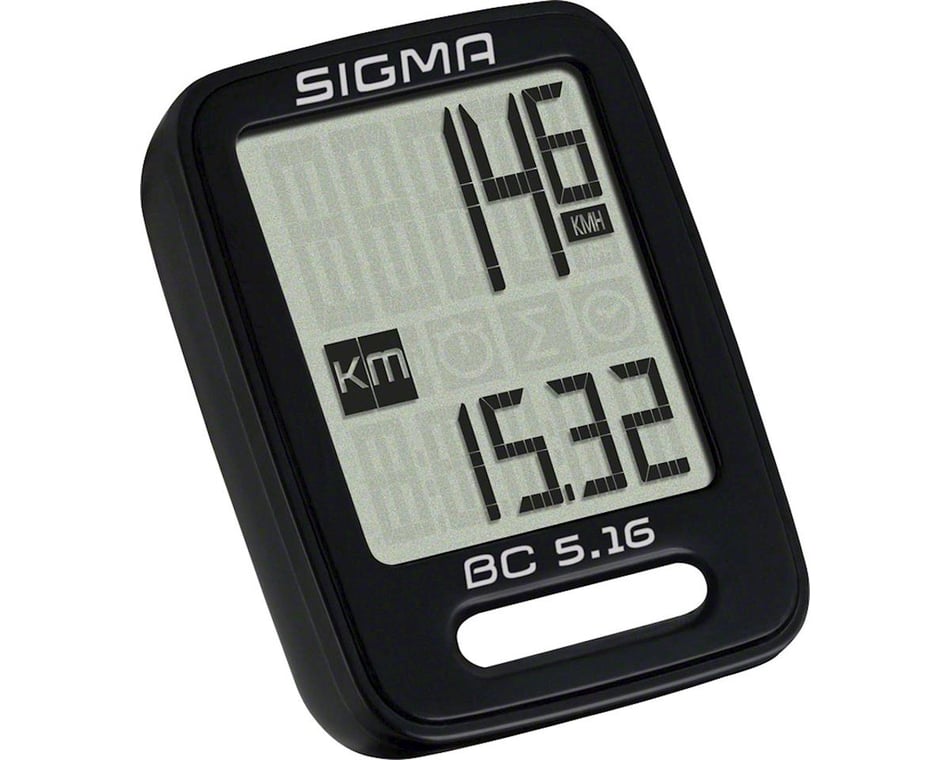 Black Sigma BC 5.16 Wired 5 Function Bicycle Computer 