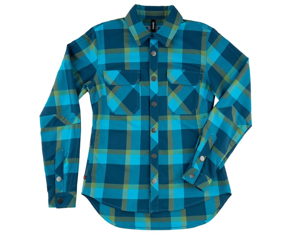 Sombrio Women's Silhouette Riding Shirt (Boreal Blue Plaid) (M)