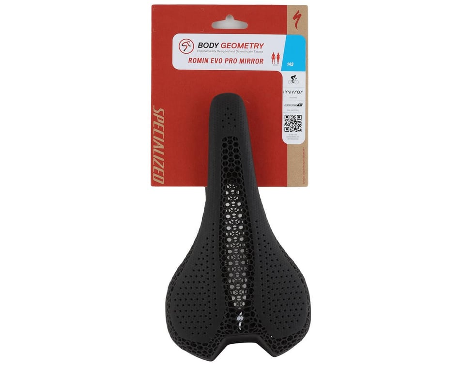 Specialized Romin Evo Pro Mirror Saddle (Black) (Titanium Rails)  (3D-Printed) (143mm)