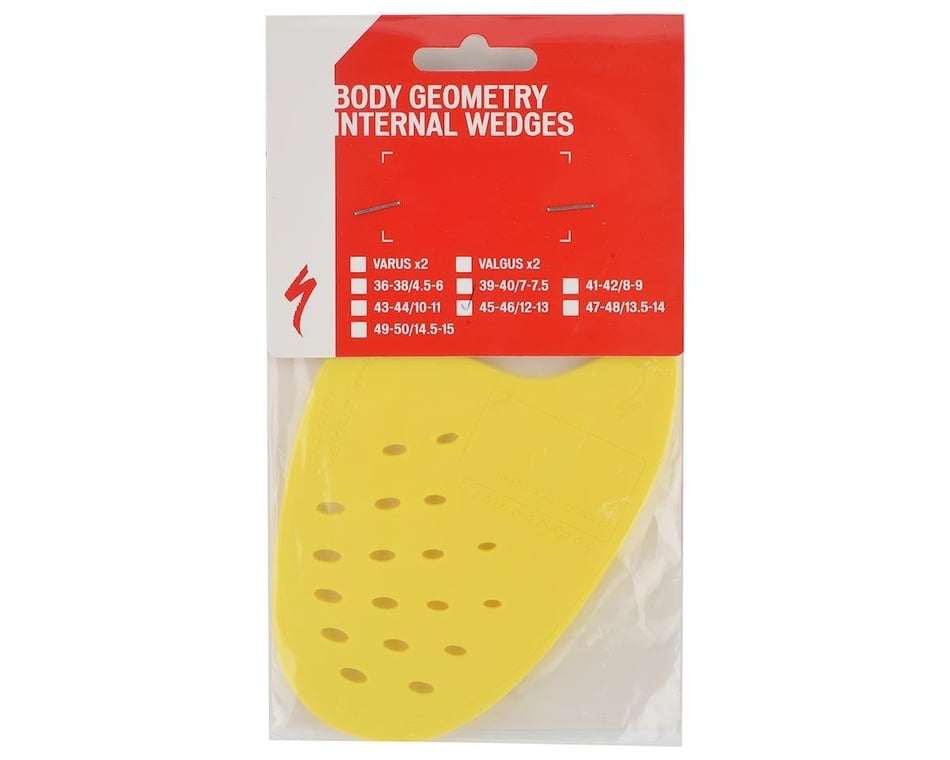 Specialized Body Geometry Internal Shoe Wedges Yellow Valgus 2 Pack 45 46 Performance Bicycle