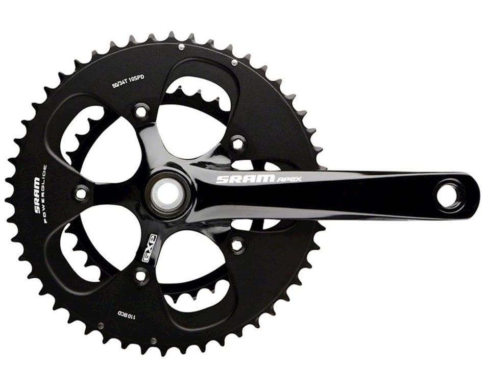 Uitwisseling onderhoud viel SRAM Apex Crankset (Black) (2 x 10 Speed) (GXP Spindle) (172.5mm) (50/34T)  - Performance Bicycle