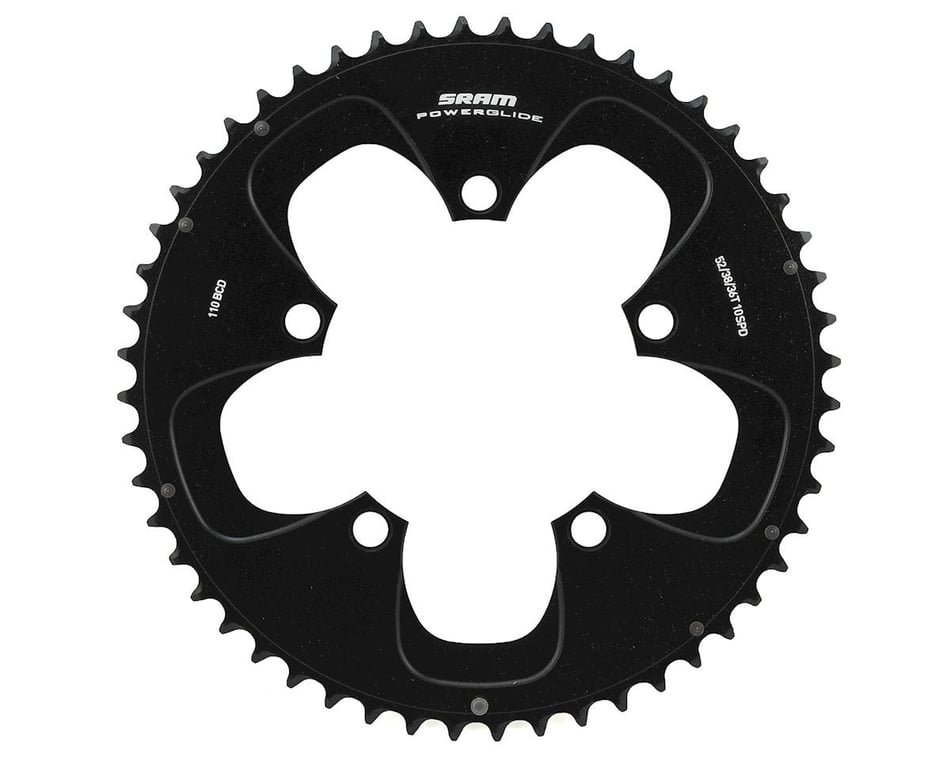 Kyst overvældende volatilitet SRAM Powerglide Road Chainrings (Black) (2 x 10 Speed) (Red/Force) (Outer)  (110mm BCD) (52T) - Performance Bicycle