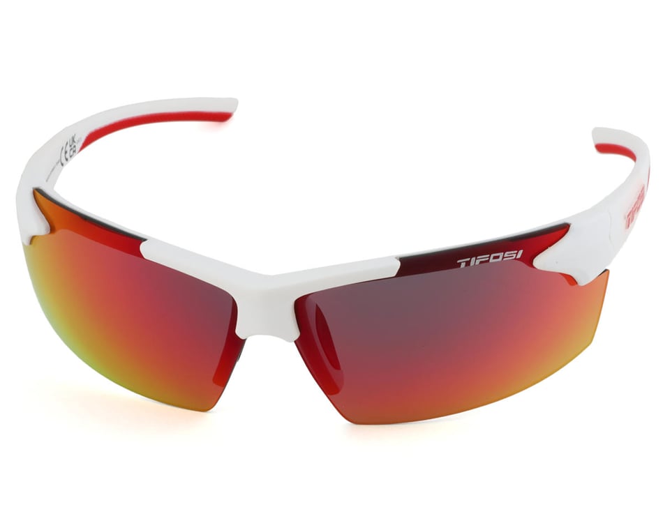 Tifosi Track Sunglasses (White/Red) (Smoke Red Lens) - Performance Bicycle