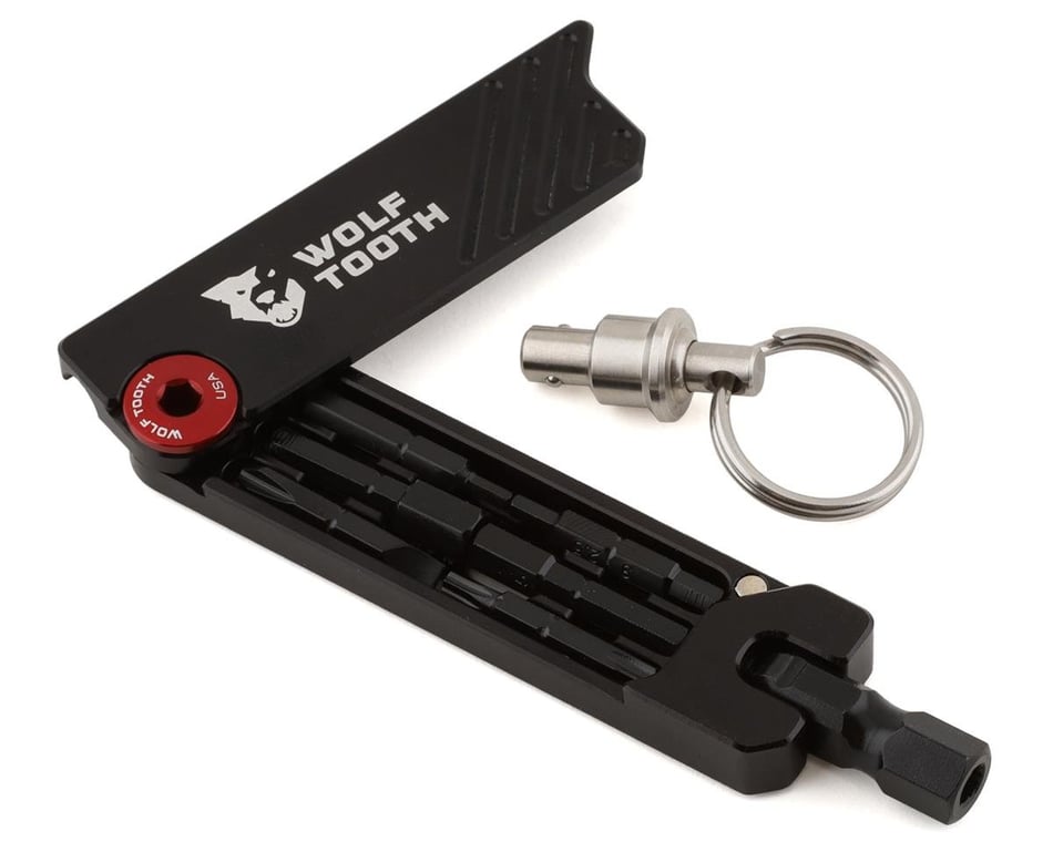 Wolf Tooth Components 6-Bit Hex Wrench Multi-Tool With Key Chain (Red)