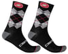 Castelli Rombo 18 Socks (Black/Dark Grey/Red) (2XL)