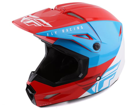 Fly Racing Youth Kinetic Straight Edge Helmet (Red/White/Blue) (Youth S)