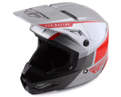 Fly Racing Kinetic Drift Helmet (Charcoal/Light Grey/Red) (2XL)