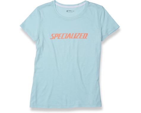 Specialized Women's Wordmark T-Shirt (Baby Blue/Acid Lava) (XL)