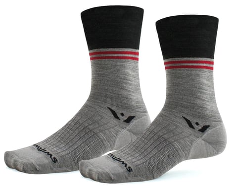 Swiftwick Pursuit Seven Ultralight Socks (Block Stripe Charcoal) (M)