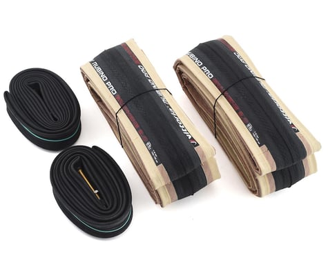 Vittoria Rubino Pro Road Tire Twin Pack (Tan Wall) (w/ Presta Tubes) (700c / 622 ISO) (25mm)