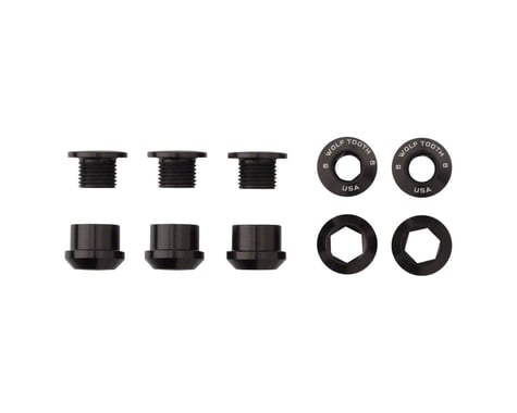 Wolf Tooth Components Dual Hex Fitting Chainring Bolts (Black) (6mm) (5-Pack)