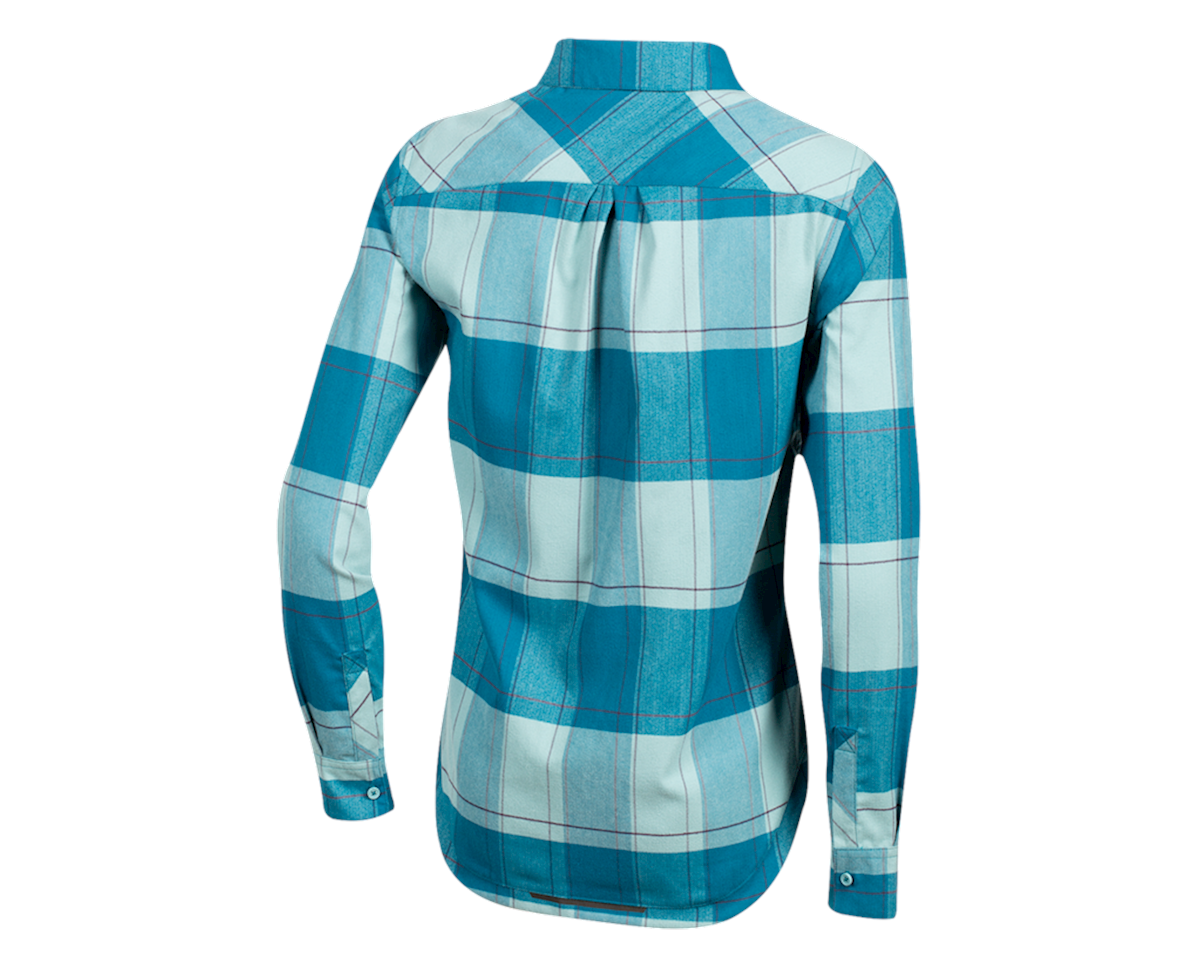 Pearl Izumi Womenu0027s Rove Long Sleeve Shirt (Teal/Aquifer Plaid) (XS)