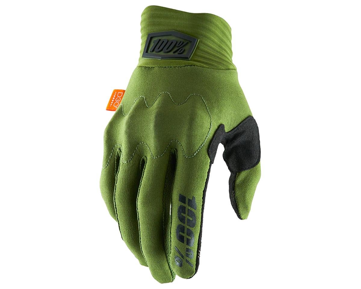 100% Cognito D30 Full Finger Gloves (Army Green/Black) (L) - 10014-00002