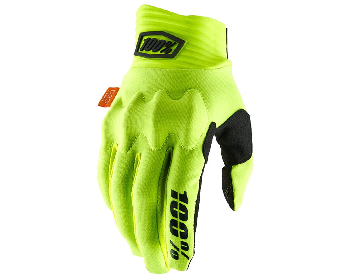 100% Cognito D30 Full Finger Gloves (Fluo Yellow/Black) (L) - 10014-00017