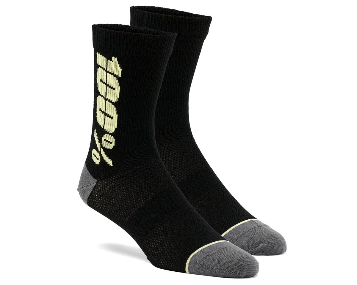 100% Rhythm Merino Socks (Black/Yellow) (L/XL) - 24006-014-18