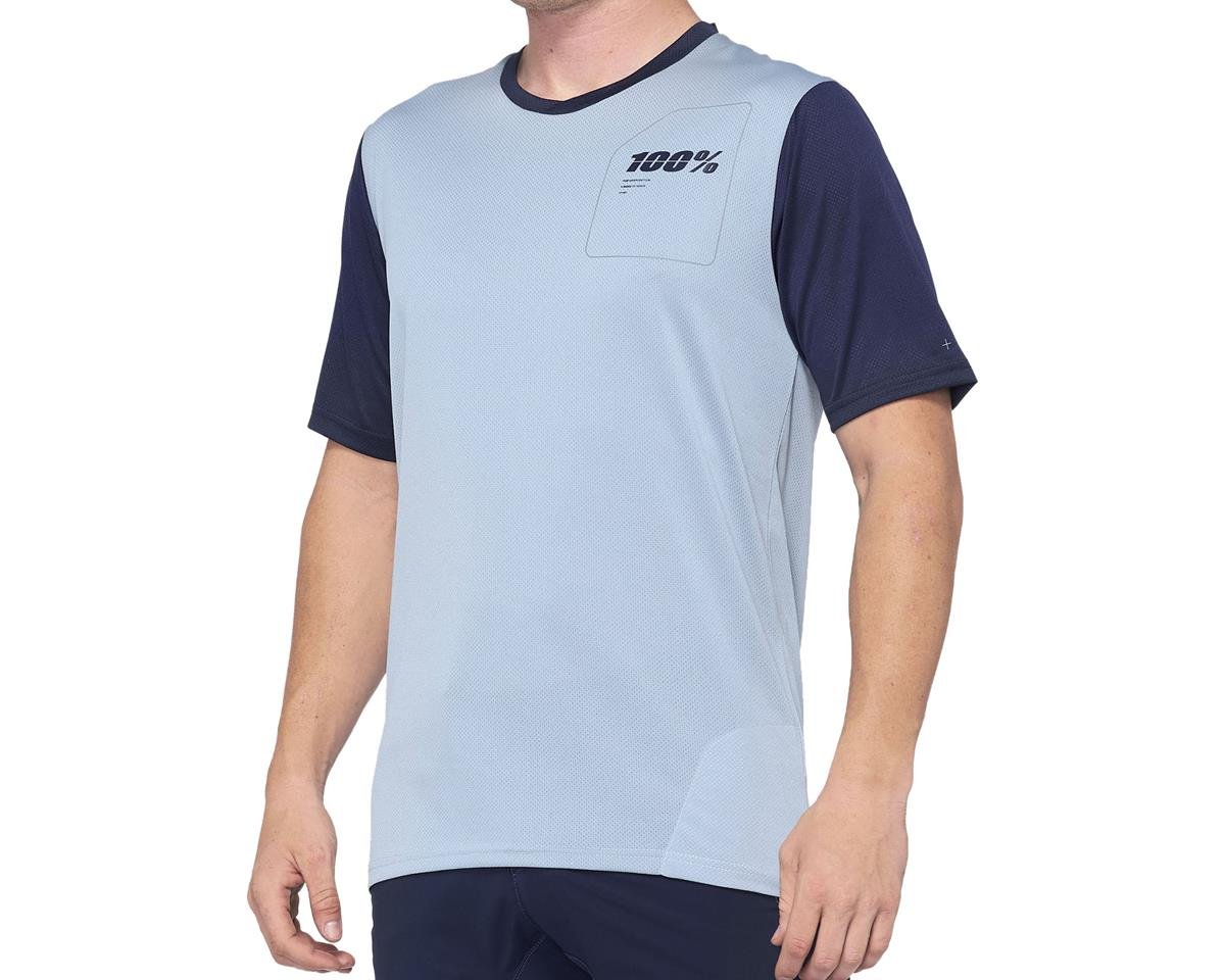 100% Ridecamp Men's Short Sleeve Jersey (Light Slate/Navy) (S)