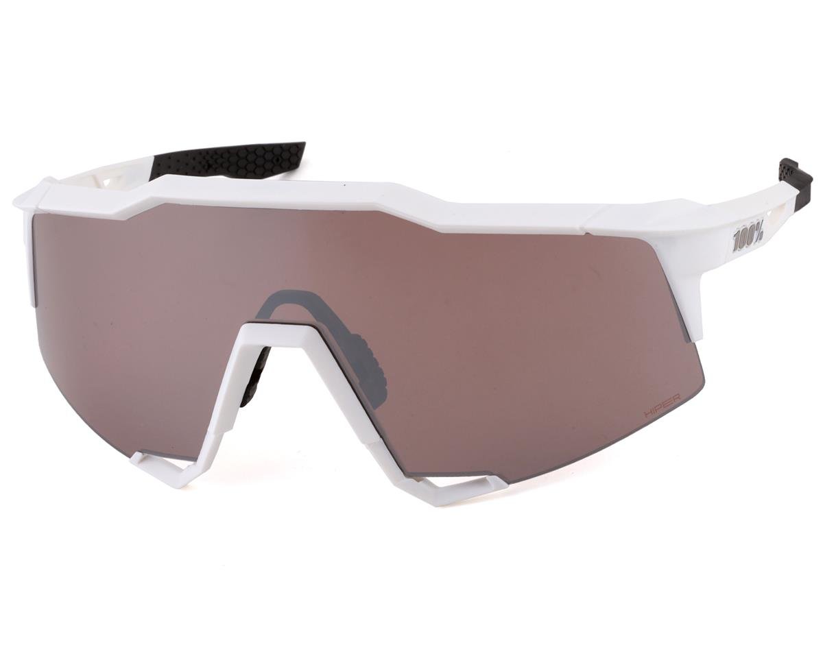 100% Speedcraft Sunglasses (Matte White) (HiPER Silver Mirror Lens)