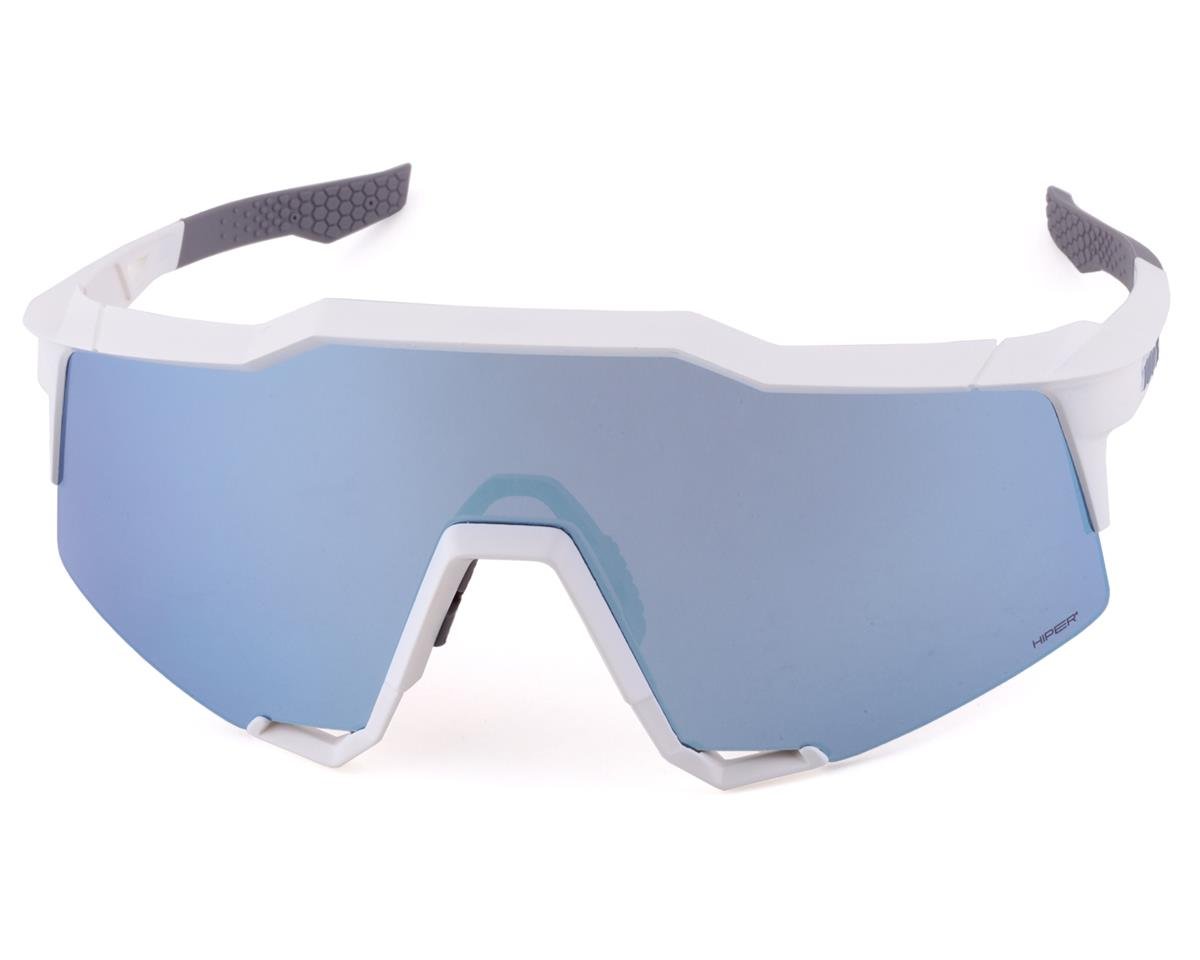 100% Speedcraft Sunglasses (Matte White) (HiPER Blue Multilayer Mirror Lens)