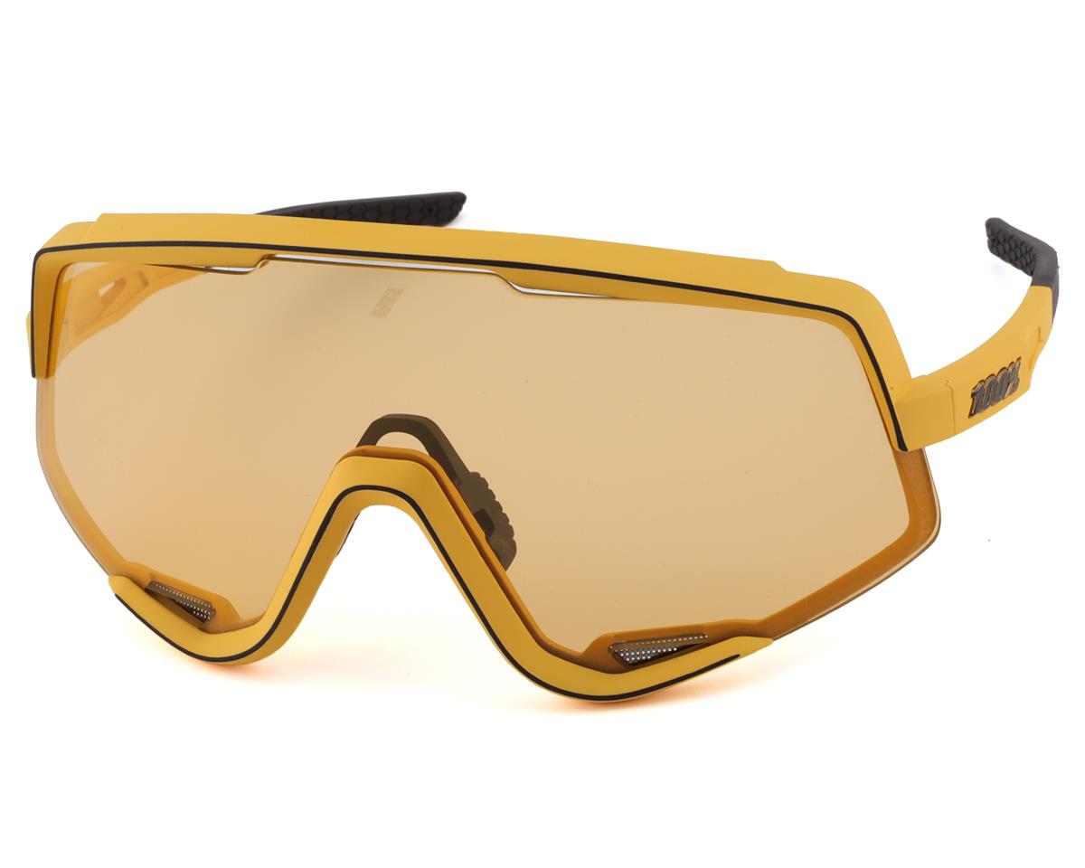 100% Percent Cycling Sunglasses  Glendale Yellow Lens Soft Tact Mustard 