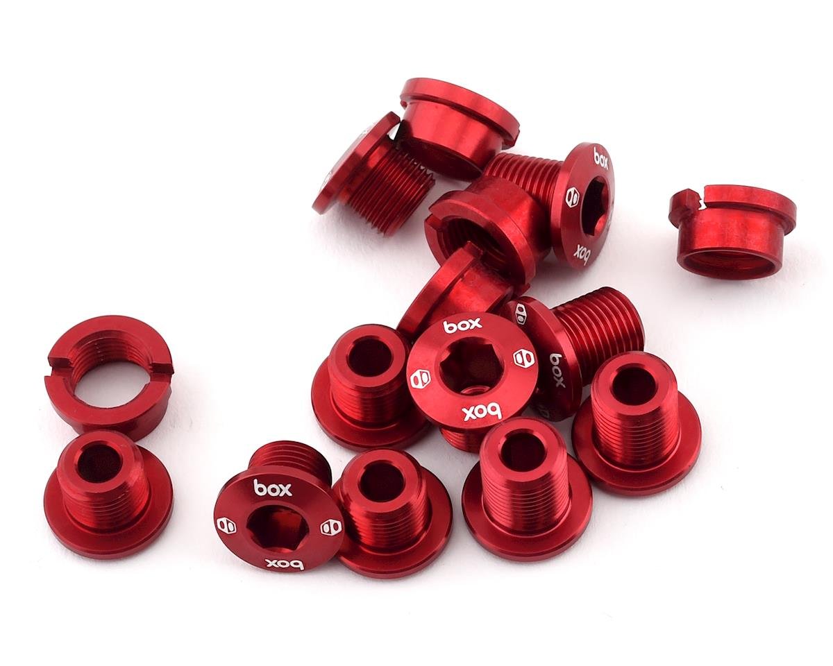 Box Components Spiral 7075 Alloy Chainring Bolt Kit (Red) (15) - BX-CR15ALBLT-RD